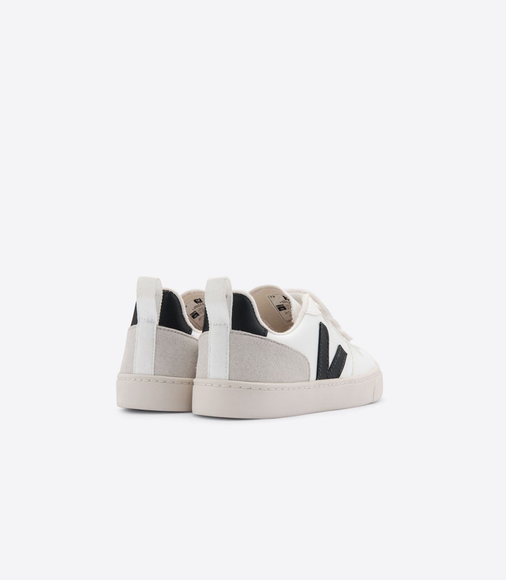 Veja Trainers Kids White/Black - V-10 Velcro Cwl - TUBQ-02178